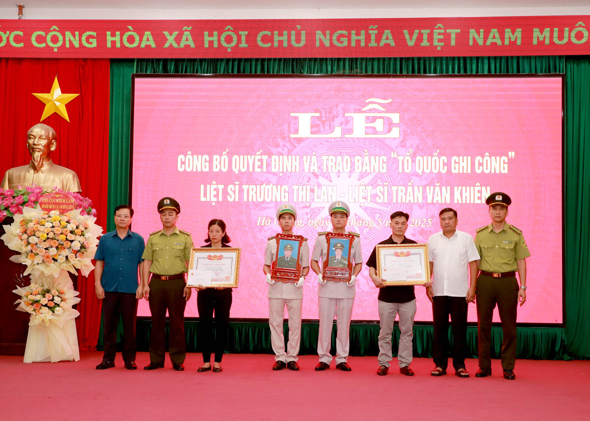 Lễ công bố Quyết định và trao bằng “Tổ quốc ghi công”